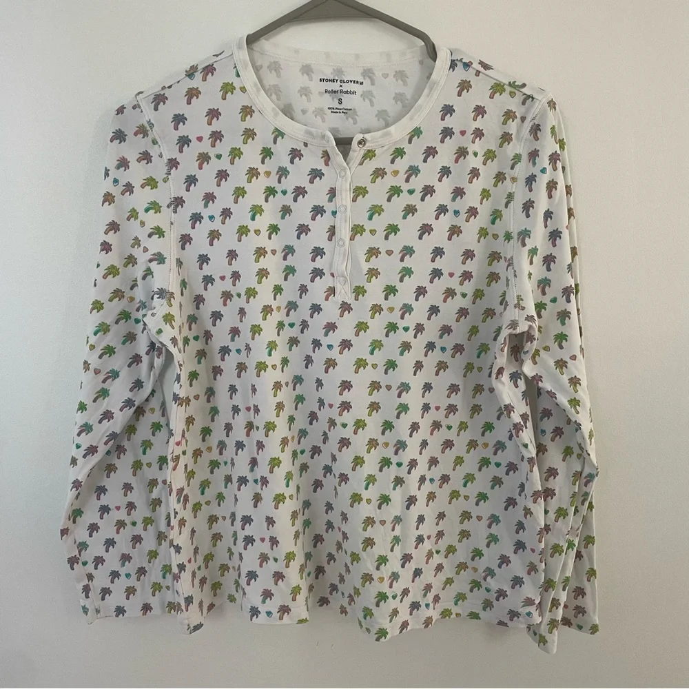 ROLLER RABBIT X Stoney Clover Lane Palm Dreams Pajama Top - Picture 2 of 4